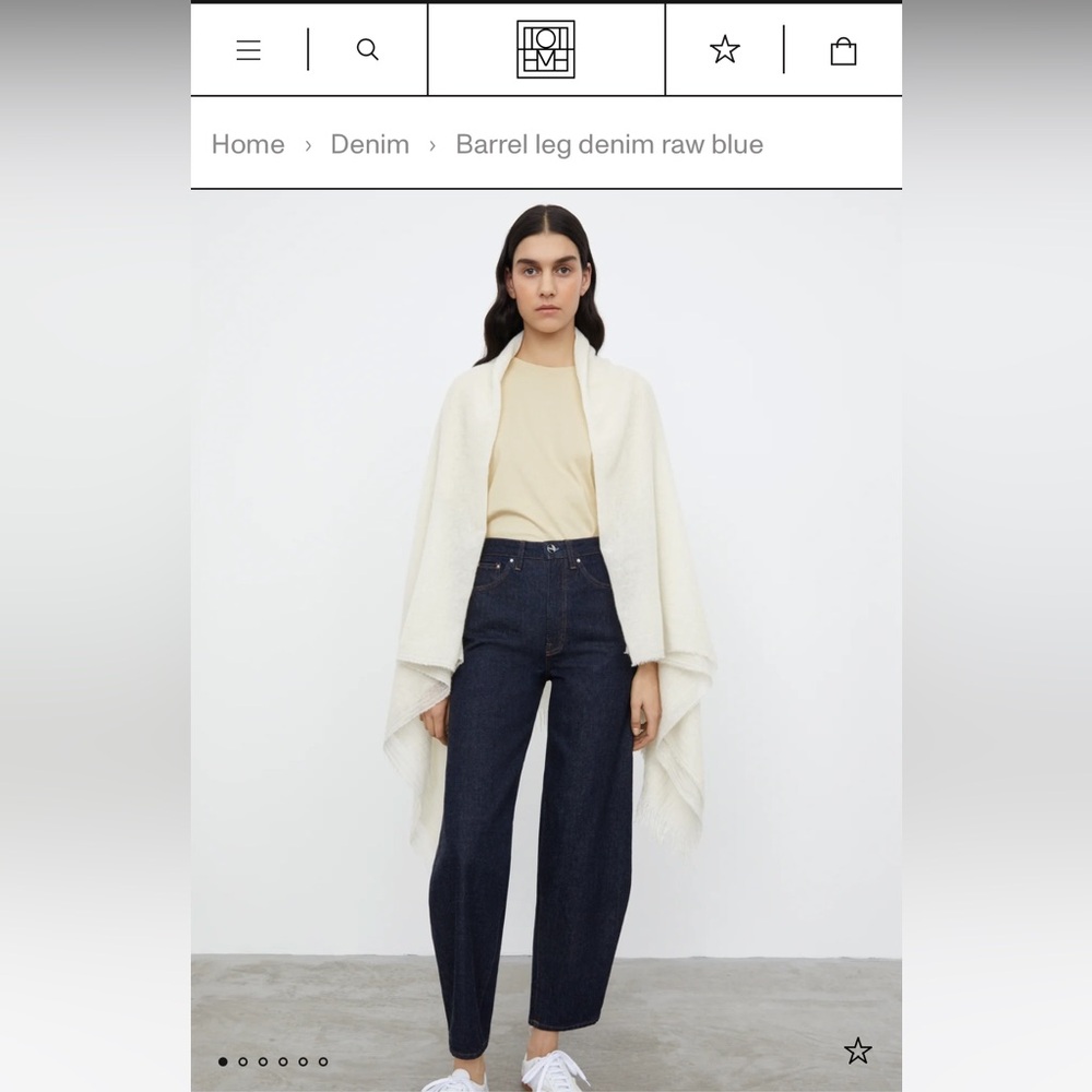 TOTEME Barrel leg denim raw blue